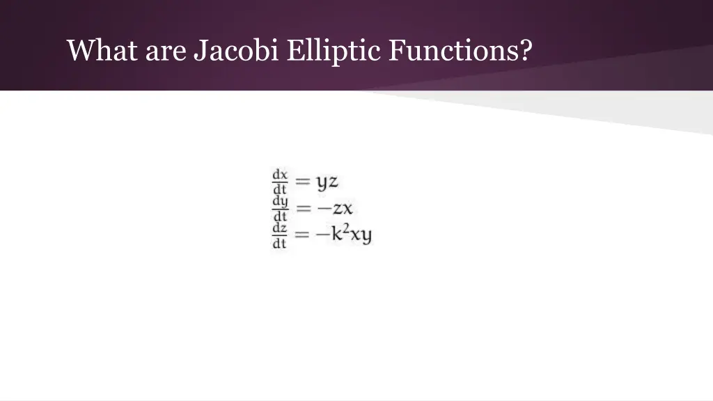 what are jacobi elliptic functions