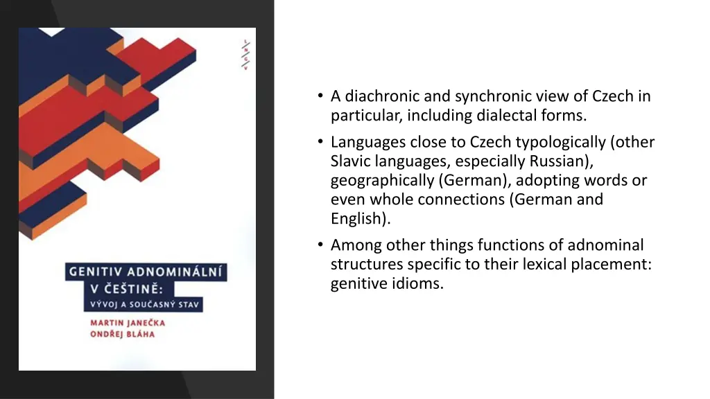 a diachronic and synchronic view of czech