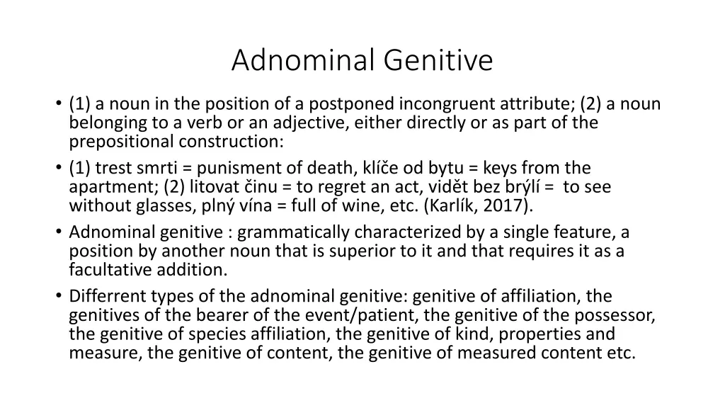 adnominal genitive