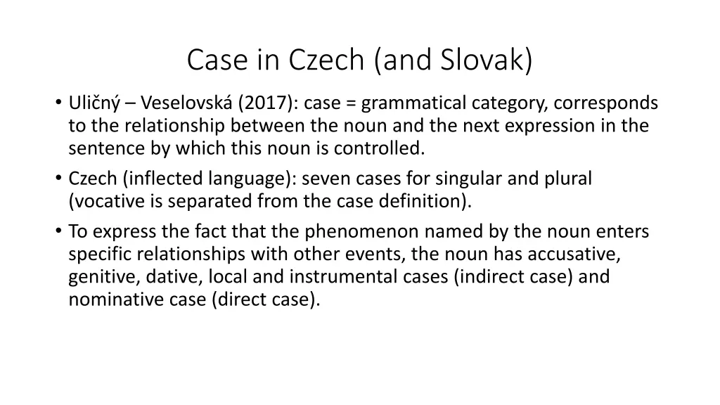 case in czech and slovak