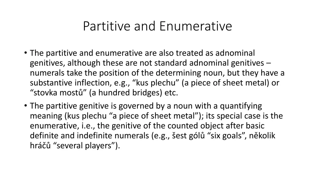 partitive and enumerative