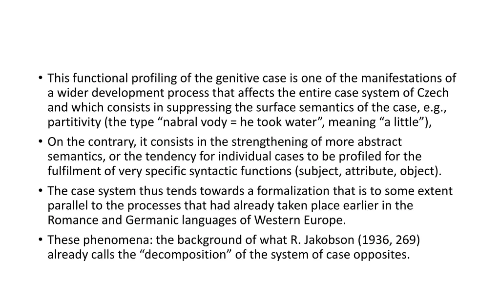 this functional profiling of the genitive case