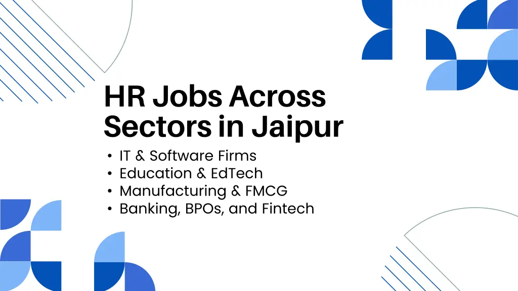 hr jobs across sectors in jaipur it software