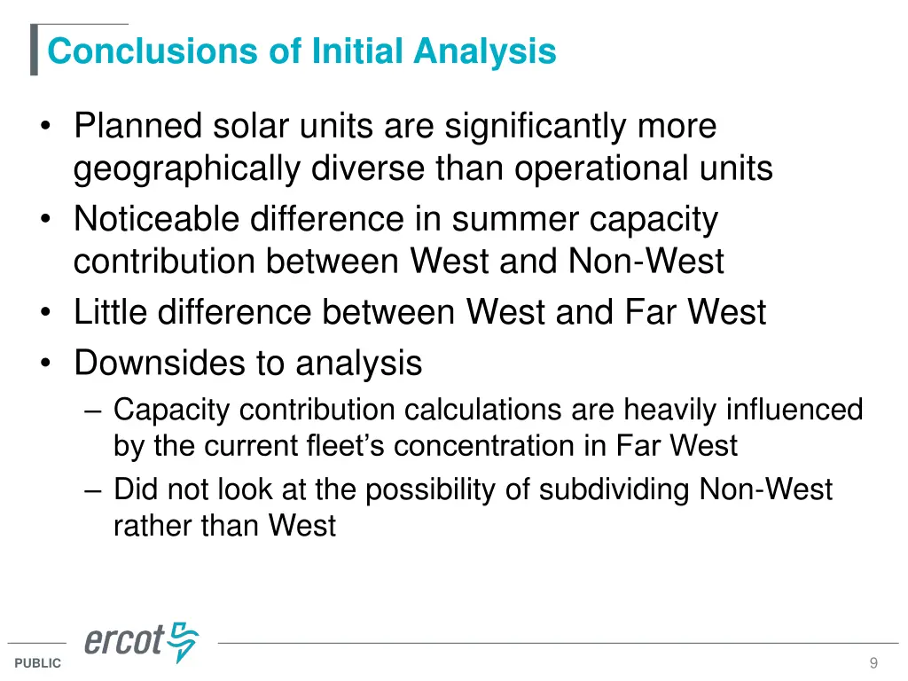 conclusions of initial analysis