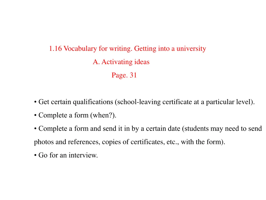1 16 vocabulary for writing getting into