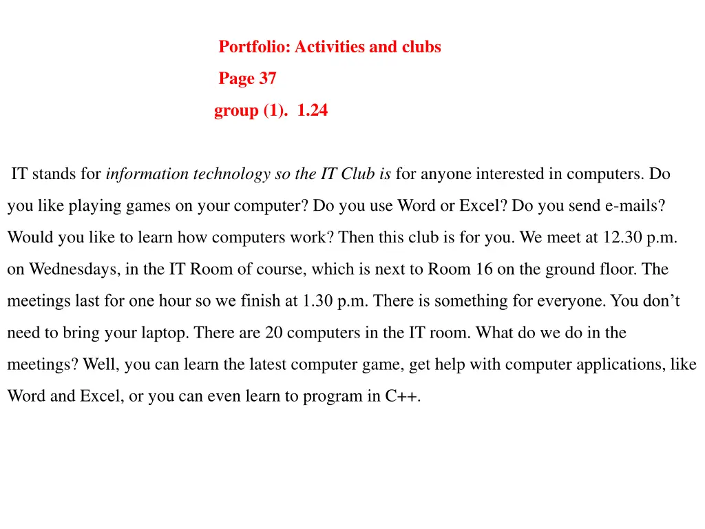 portfolio activities and clubs 1