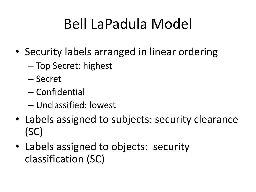 bell lapadula model