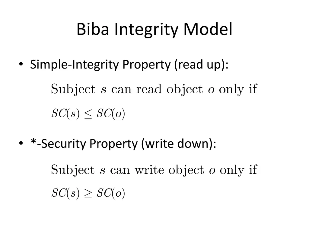 biba integrity model
