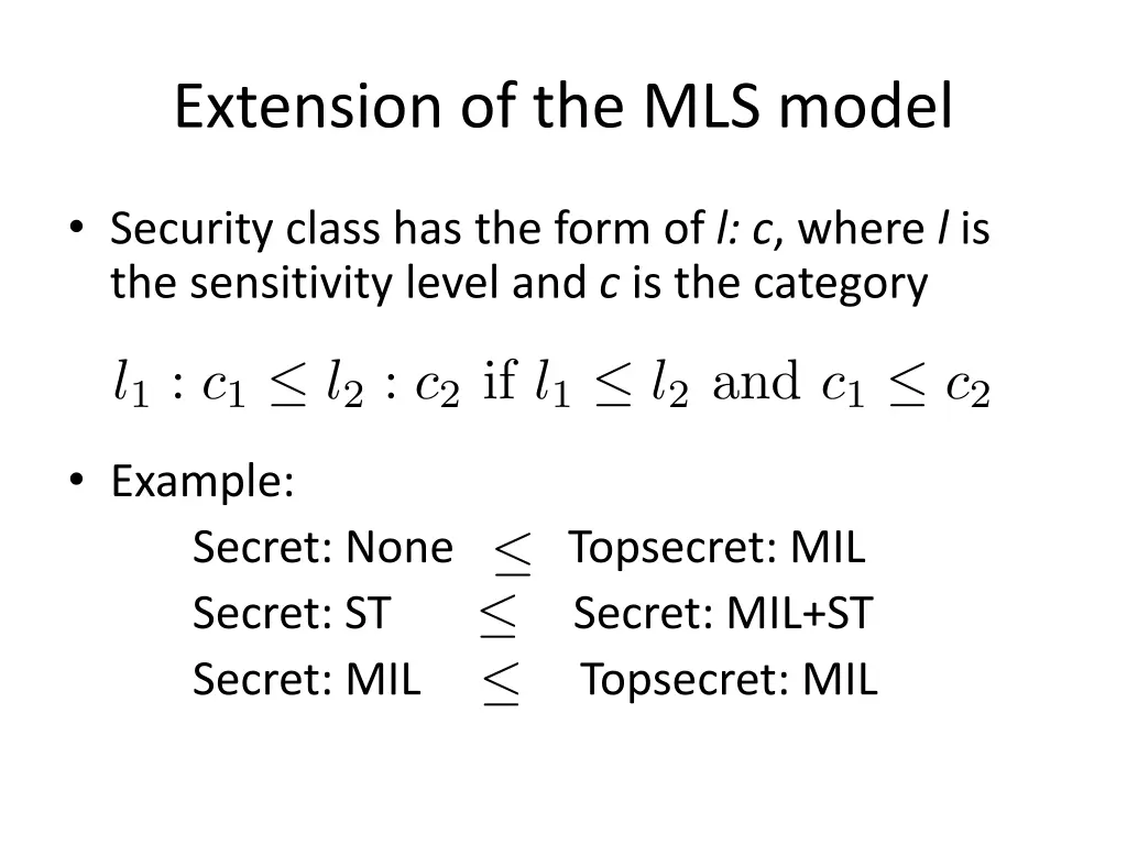 extension of the mls model 2