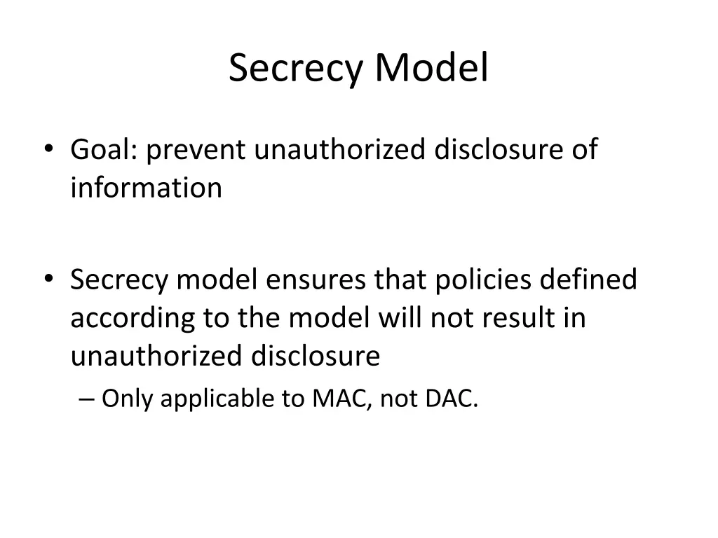 secrecy model