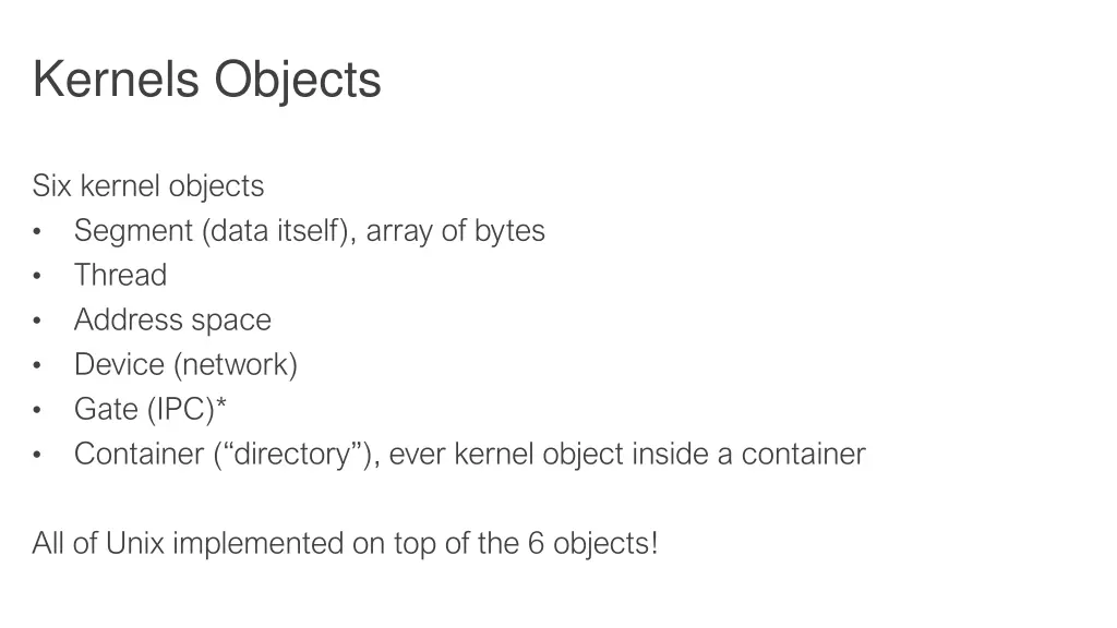 kernels objects