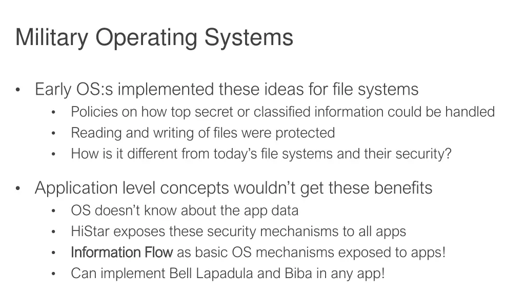 military operating systems