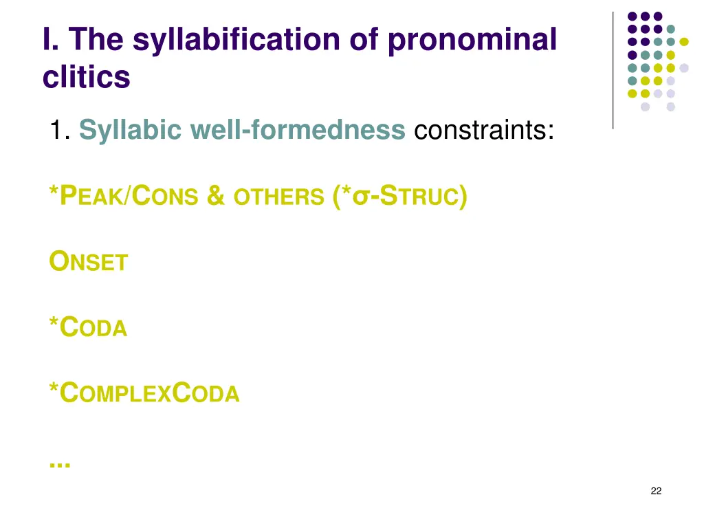 i the syllabification of pronominal clitics 2