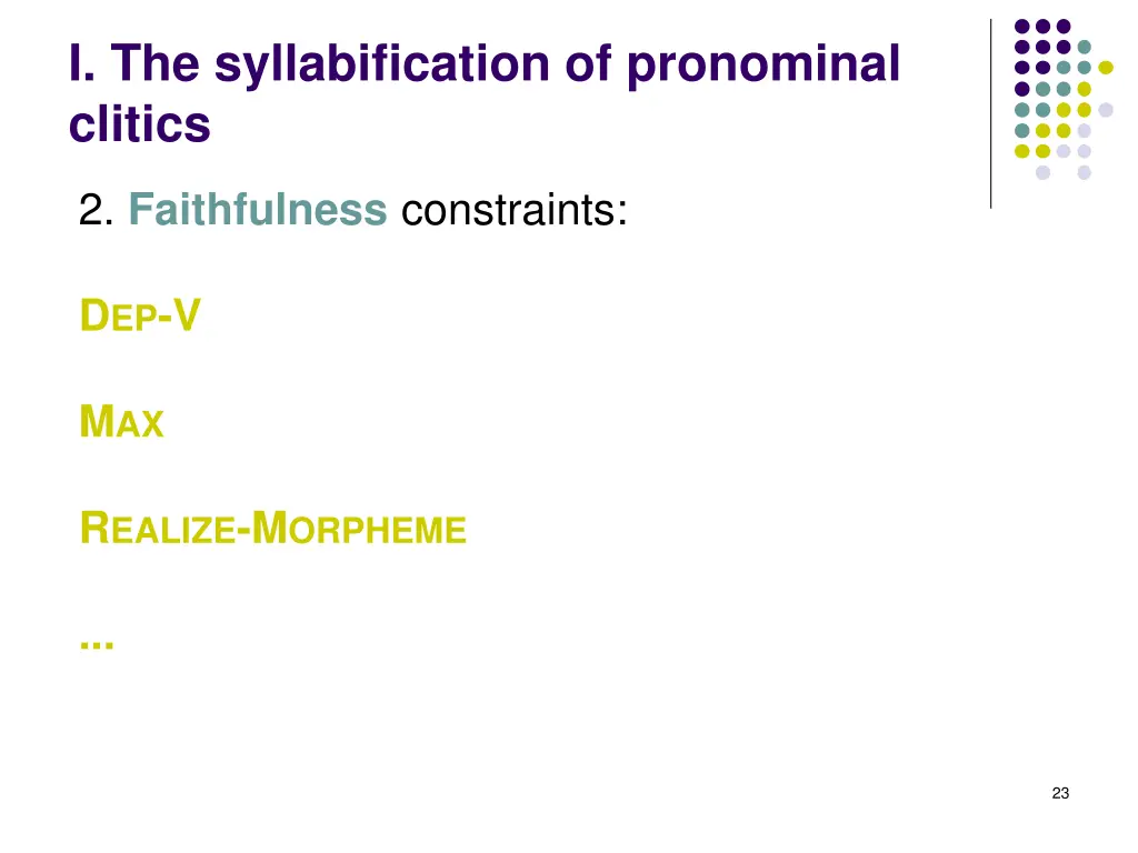 i the syllabification of pronominal clitics 3