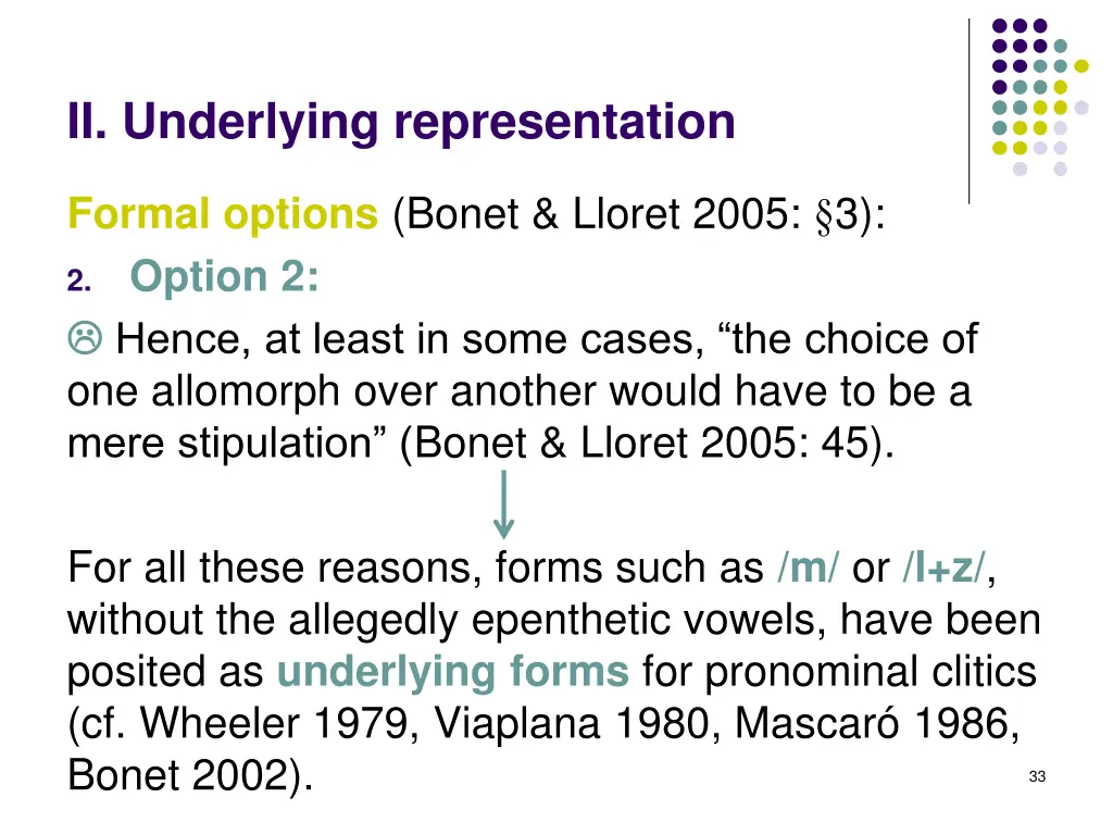 ii underlying representation 5