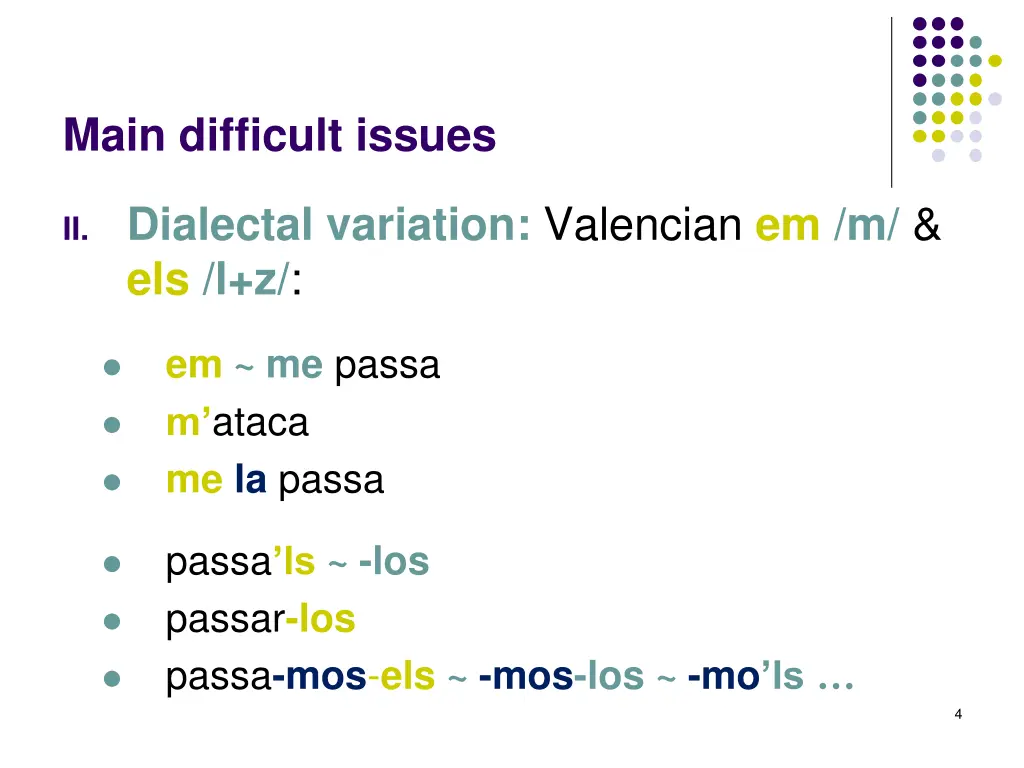 main difficult issues 1