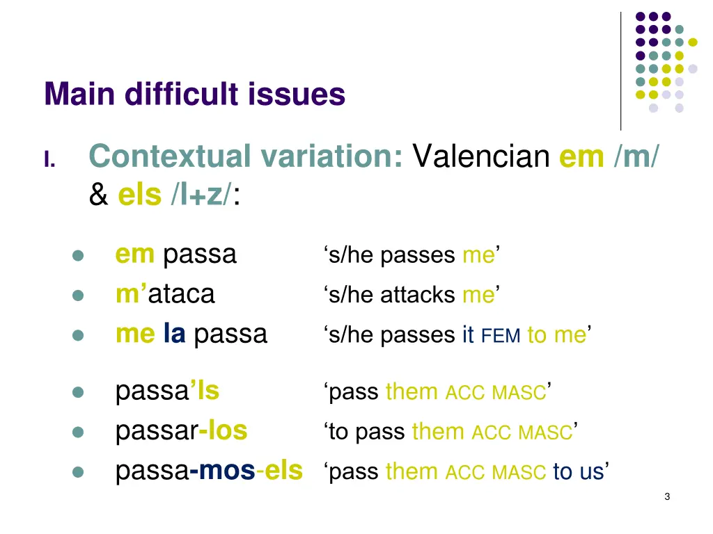 main difficult issues