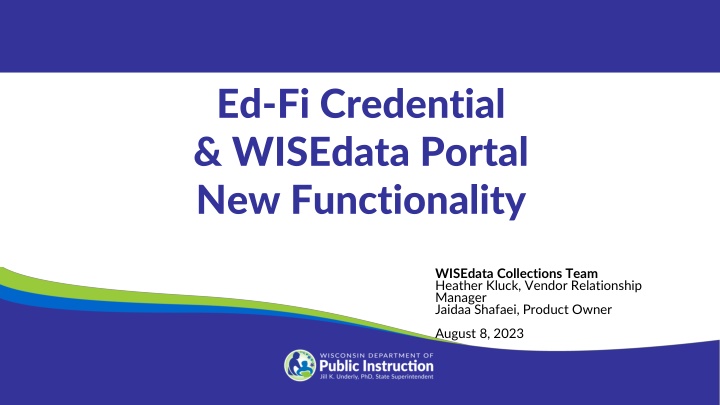 ed fi credential wisedata portal new functionality