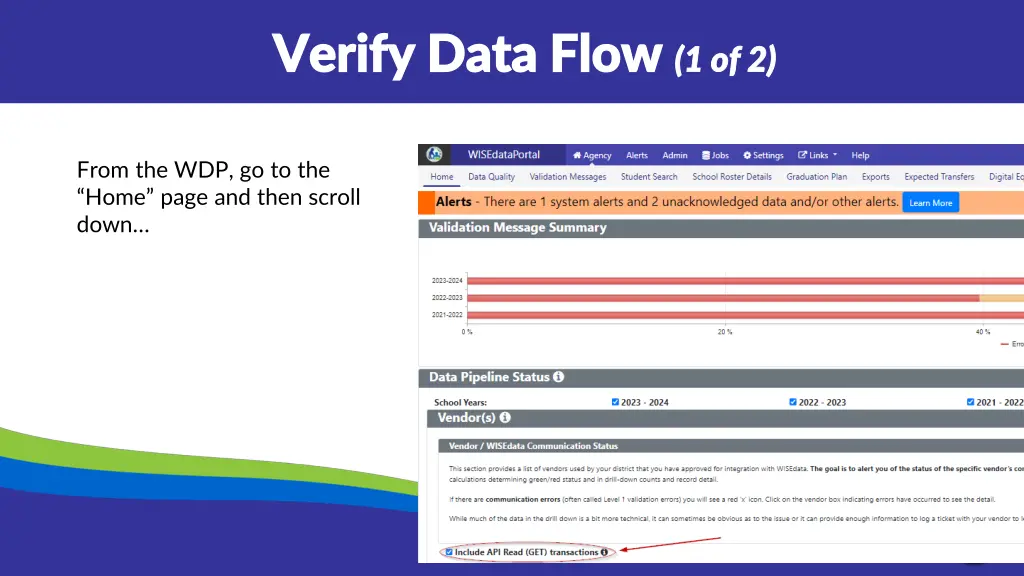 verify data flow verify data flow 1 of 2