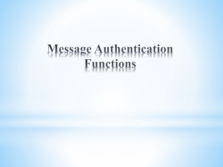 message authentication functions
