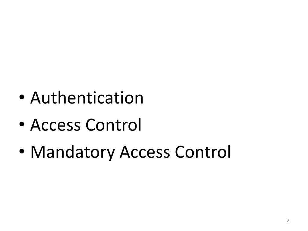 authentication access control mandatory access