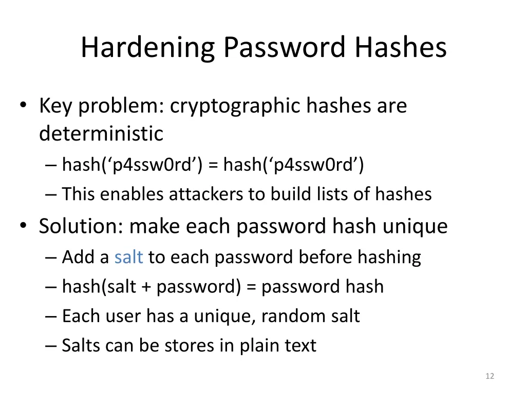 hardening password hashes