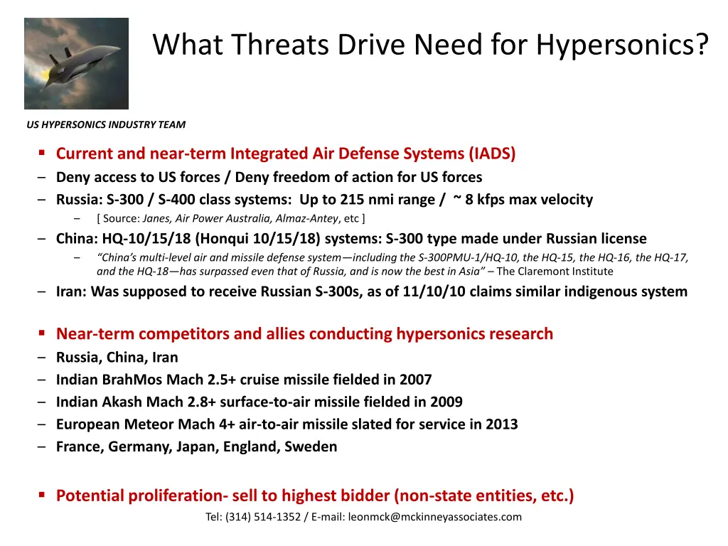 what threats drive need for hypersonics