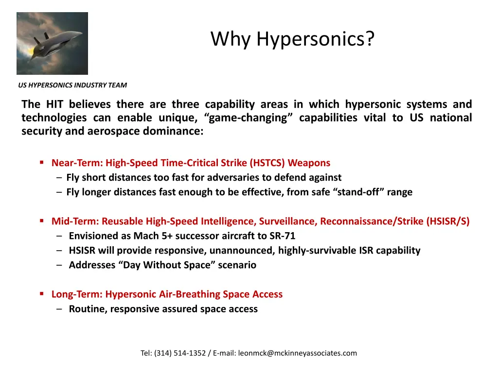 why hypersonics