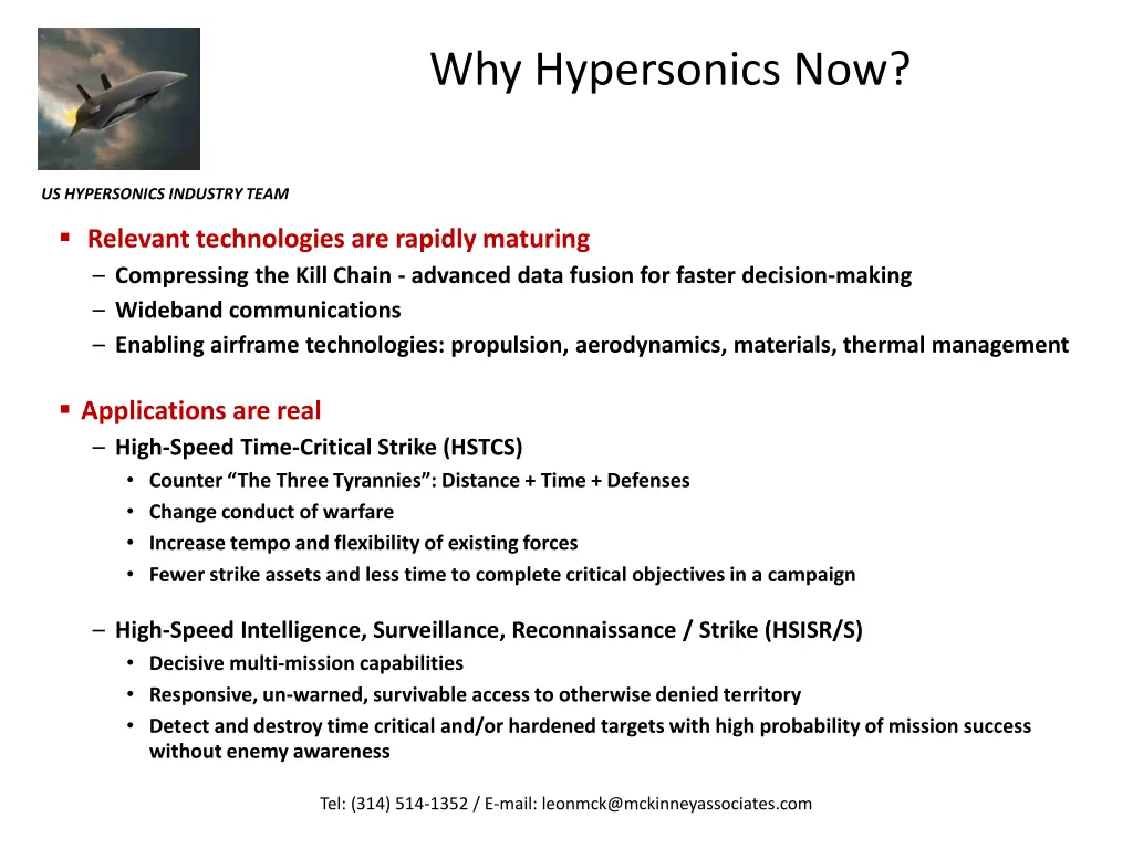 why hypersonics now