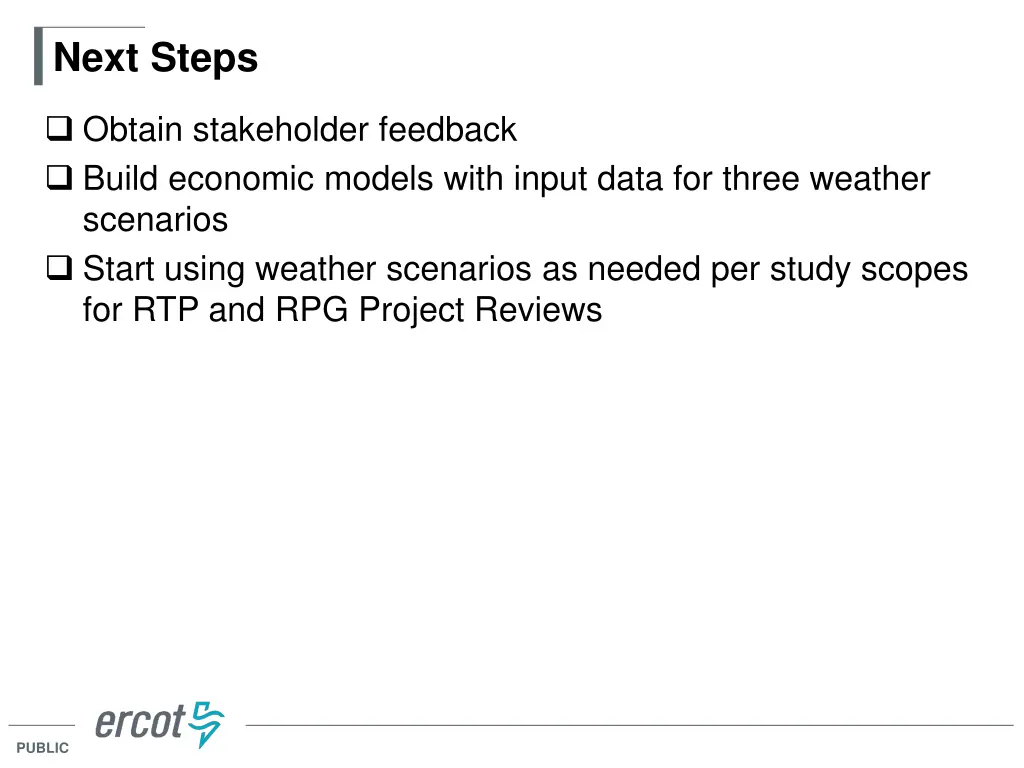 next steps