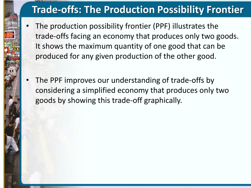 trade offs the production possibility frontier