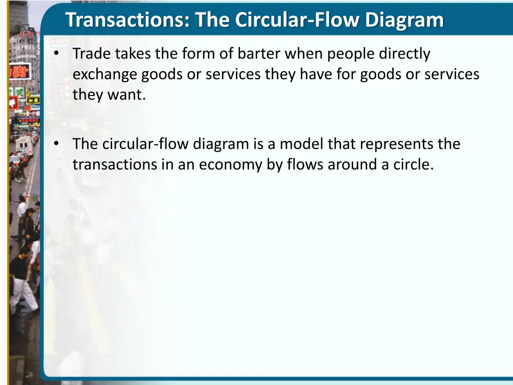 transactions the circular flow diagram