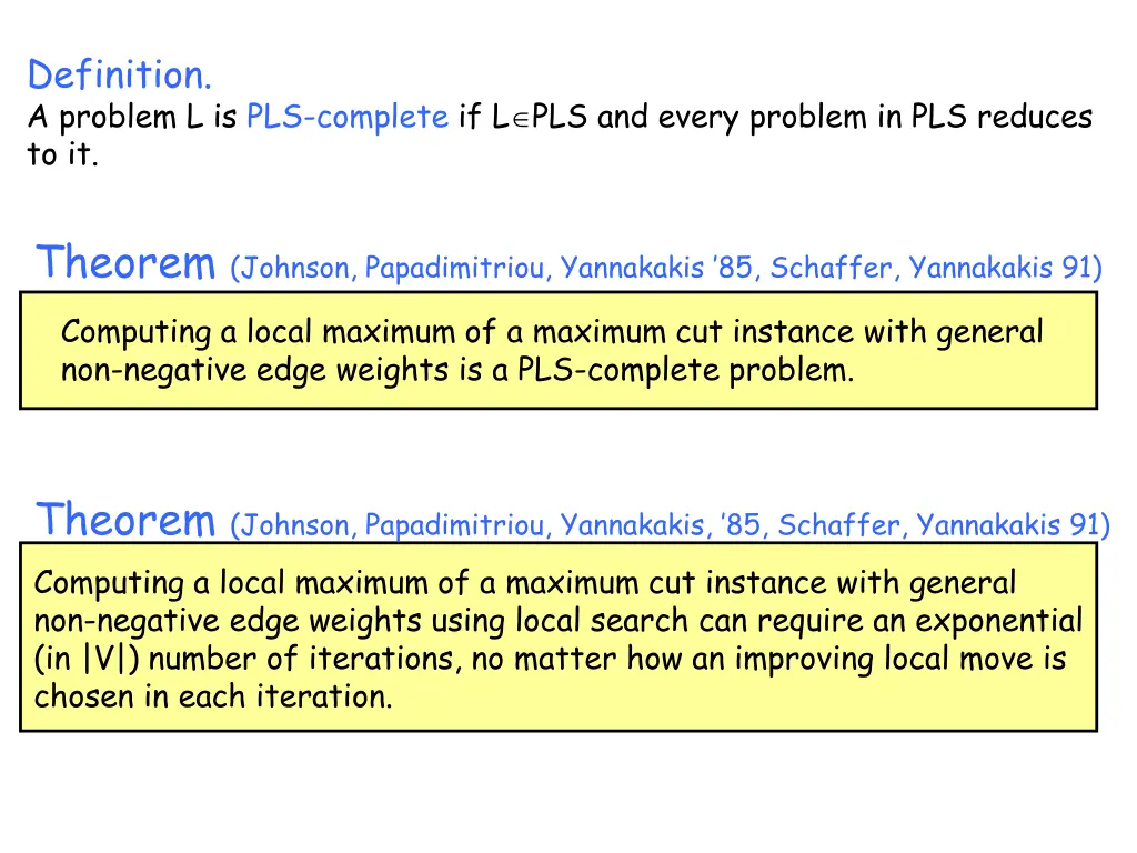 definition a problem l is pls complete