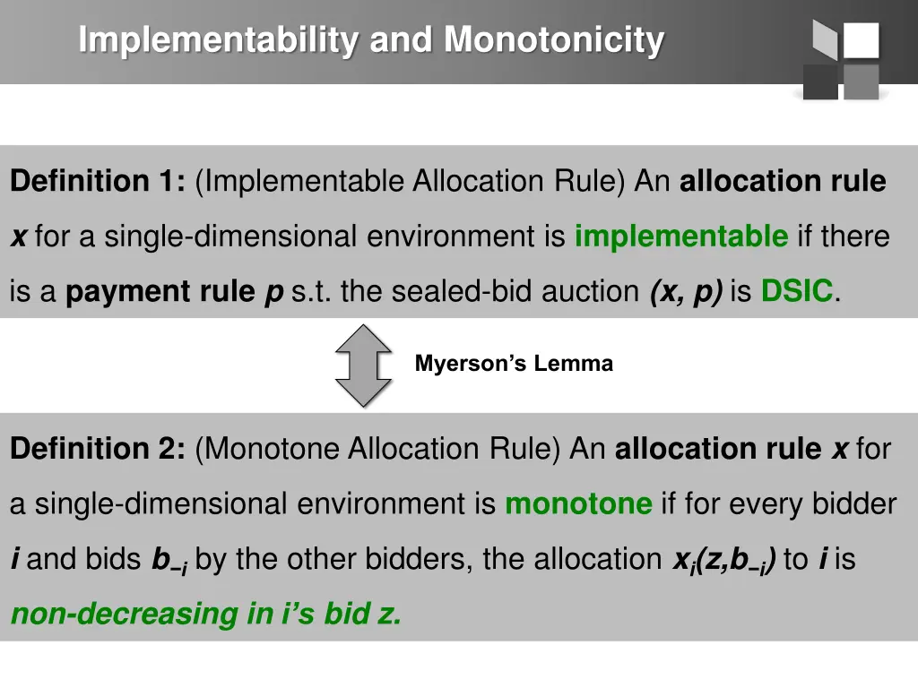 implementability and monotonicity