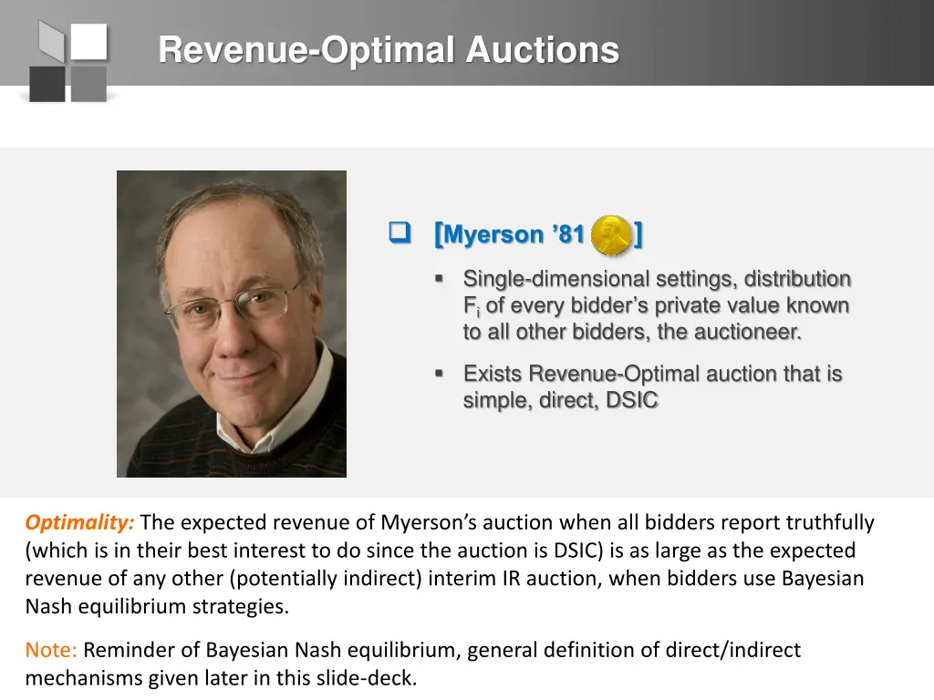 revenue optimal auctions