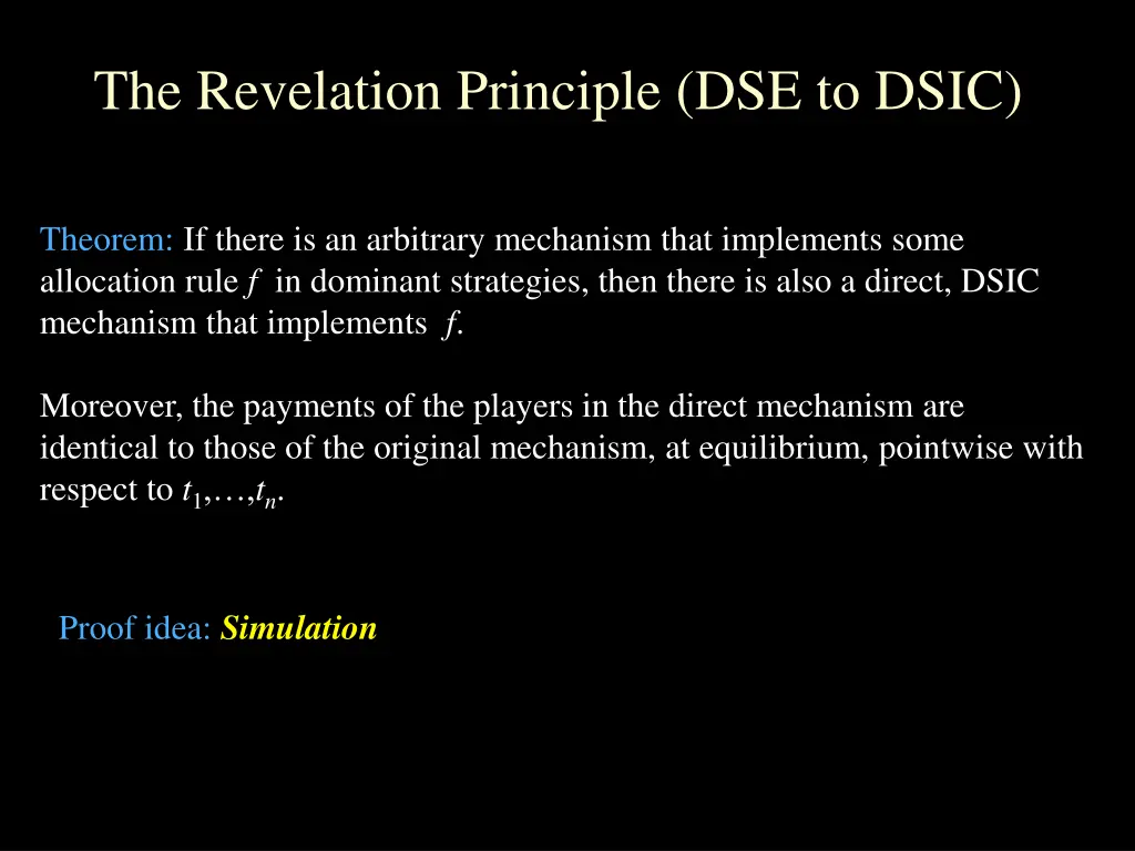 the revelation principle dse to dsic