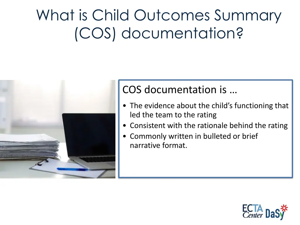 what is child outcomes summary cos documentation