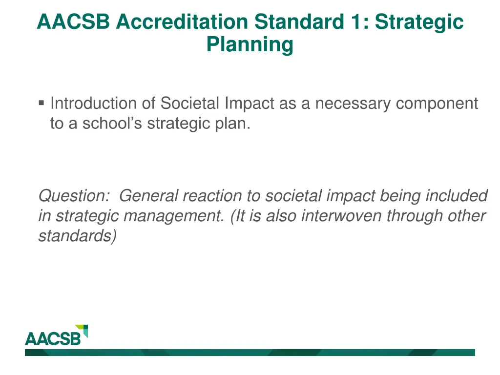 aacsb accreditation standard 1 strategic planning