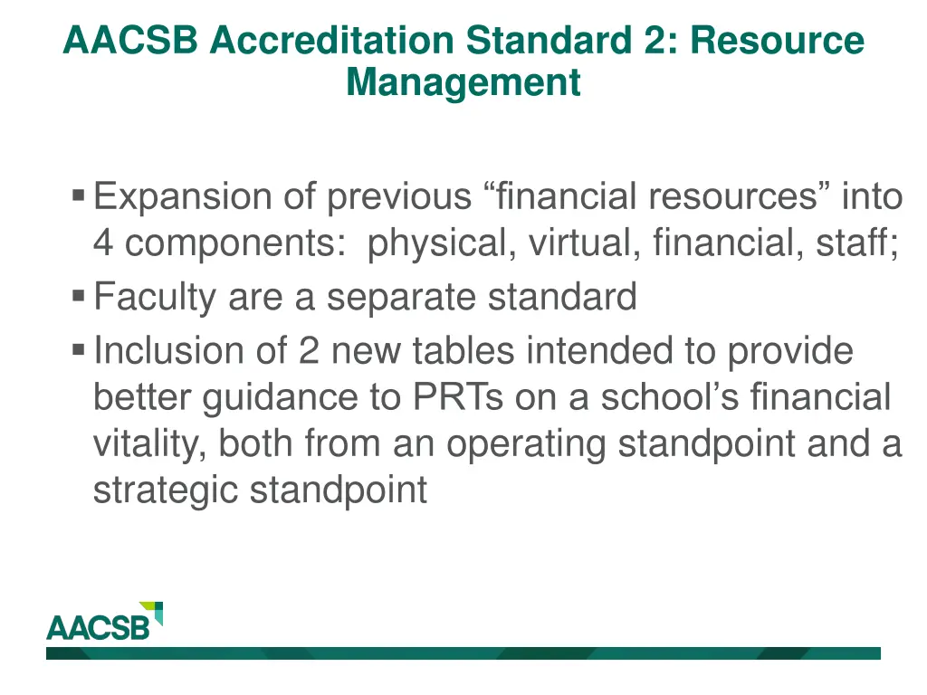 aacsb accreditation standard 2 resource management