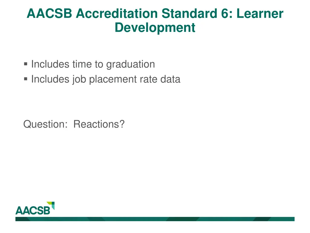 aacsb accreditation standard 6 learner development