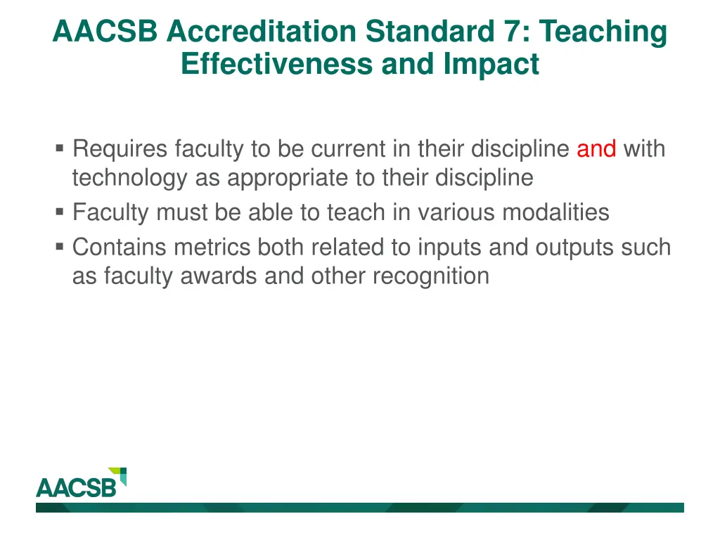 aacsb accreditation standard 7 teaching