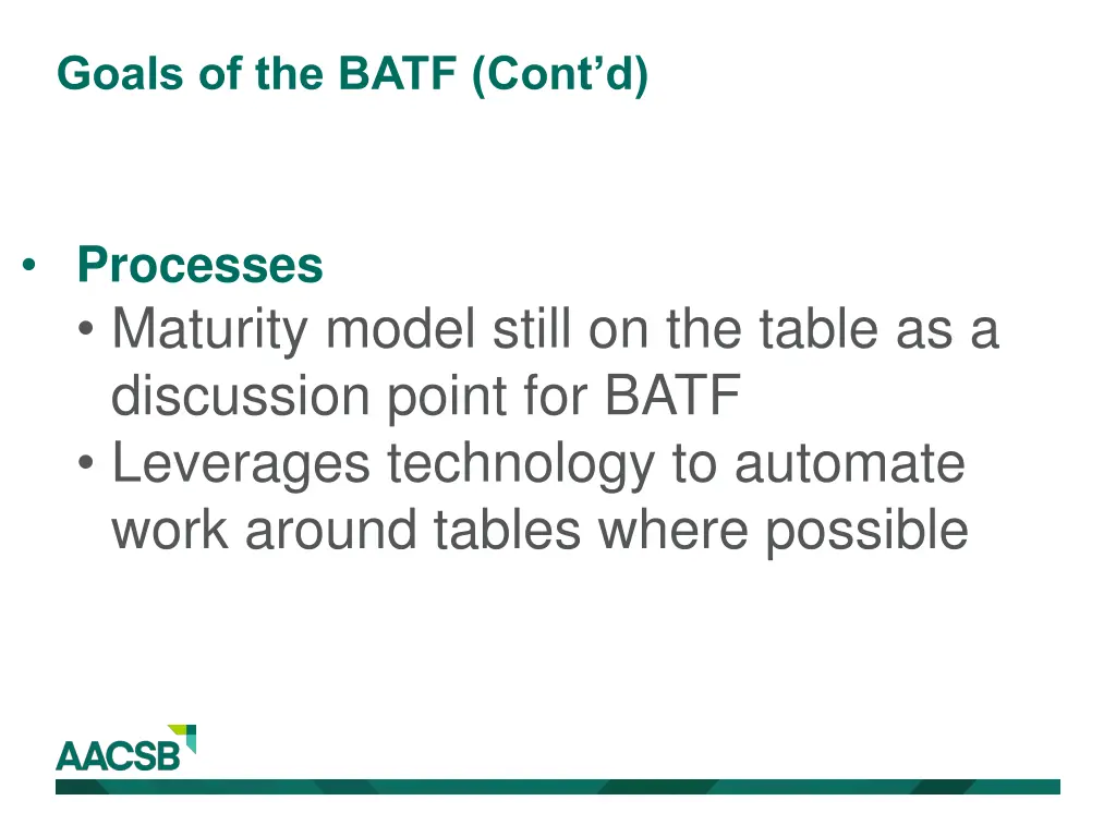goals of the batf cont d 1
