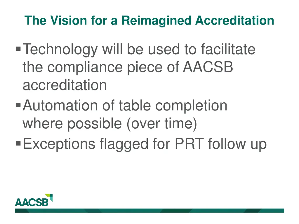 the vision for a reimagined accreditation