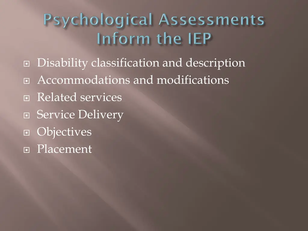disability classification and description