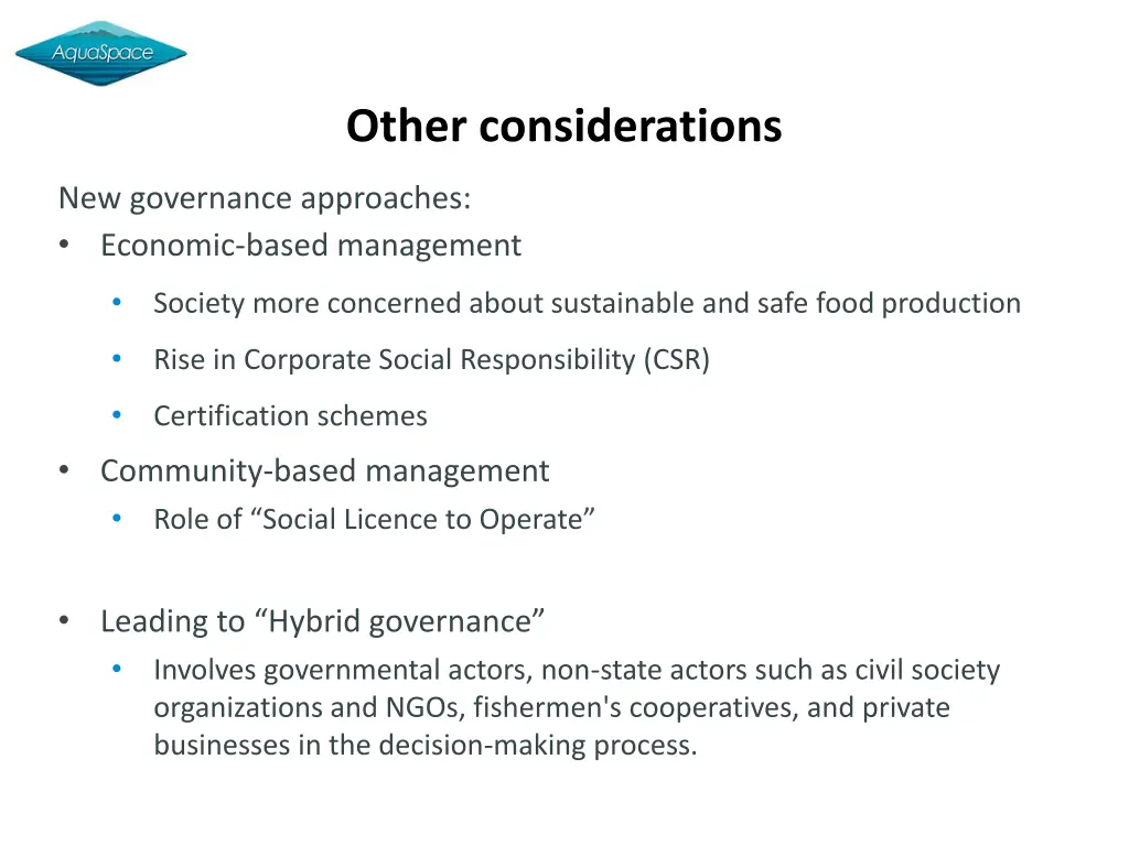 other considerations