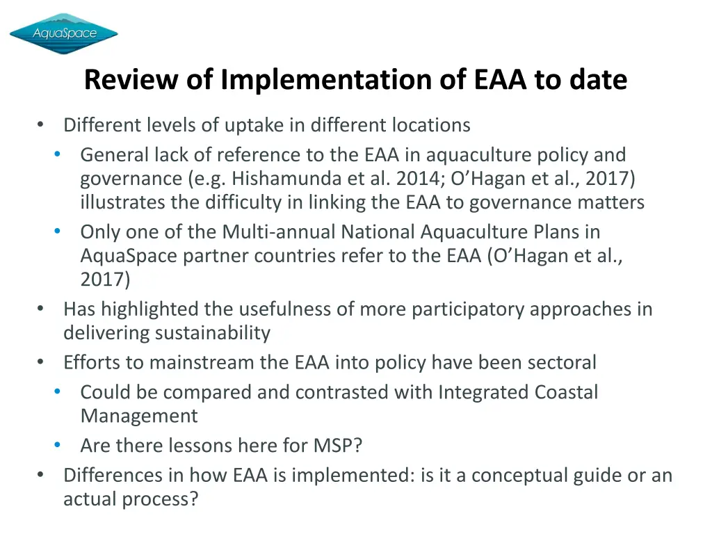 review of implementation of eaa to date