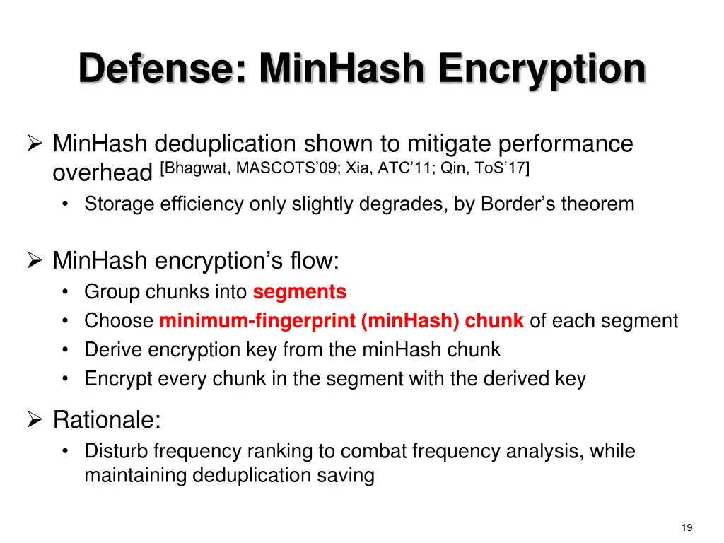 defense minhash encryption