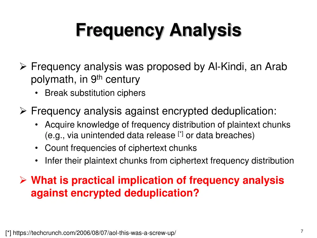frequency analysis