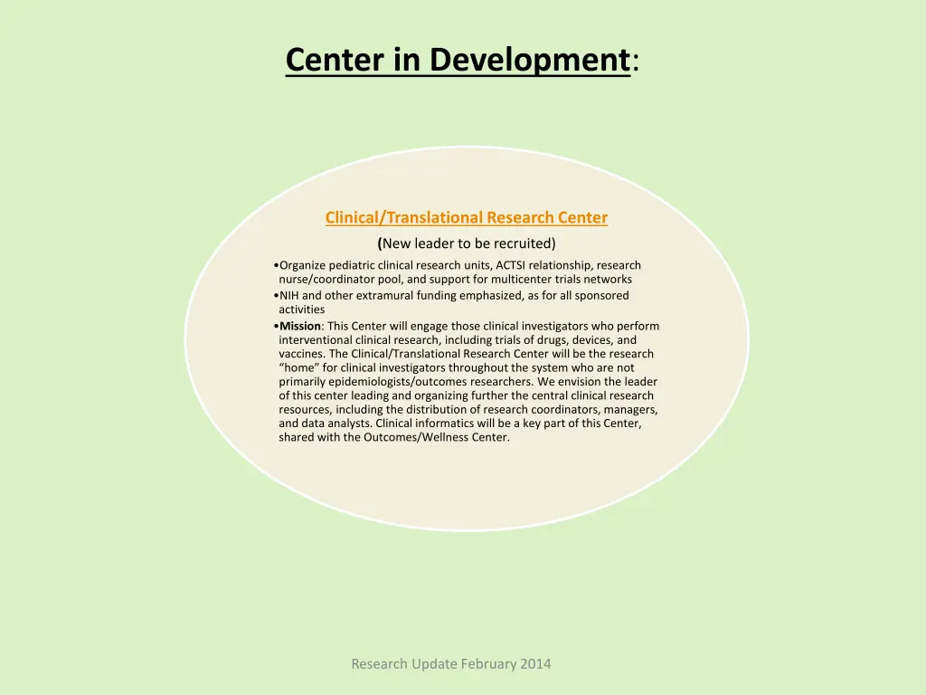 center in development