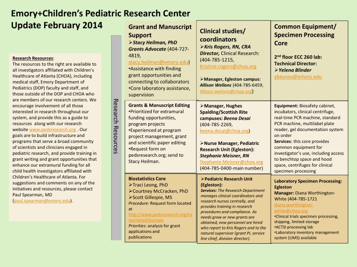emory children s pediatric research center update